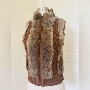 BCBG Max Azria  fur vest jacket Sz S